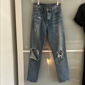 Citizens Of Humanity Distressed Blue Straight Leg Jeans